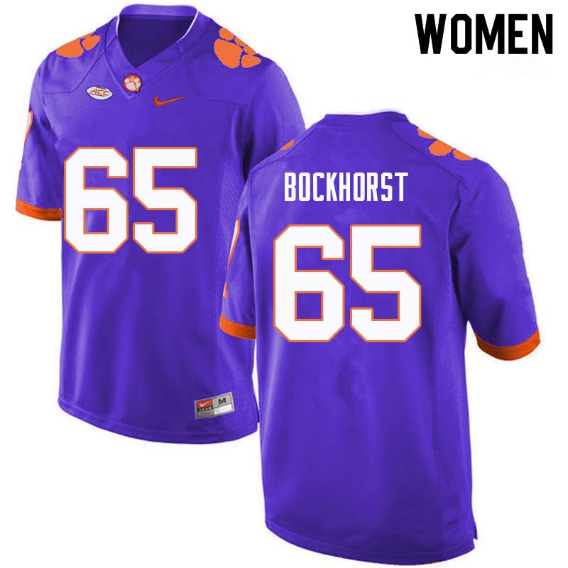 Women #65 Matt Bockhorst Clemson Tigers College Football Jerseys Sale-Purple